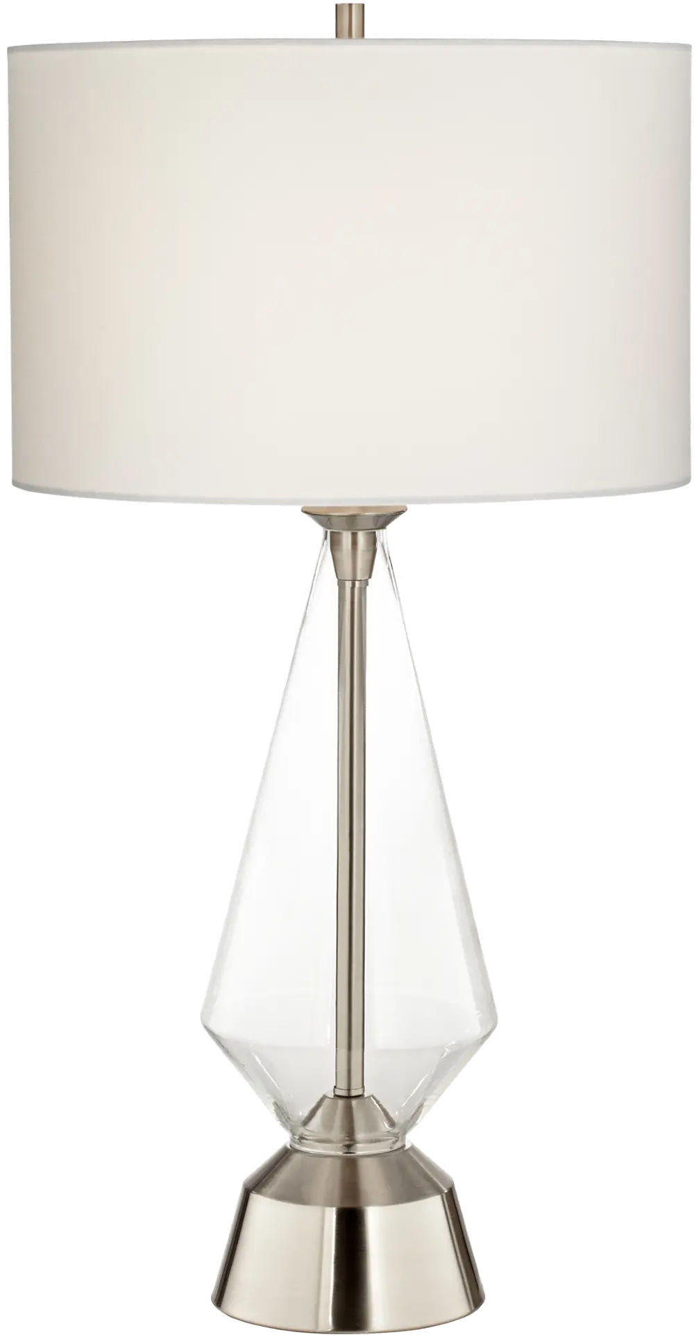 Clear Glass Table Lamp With Brushed Steel Base - Bellini-1