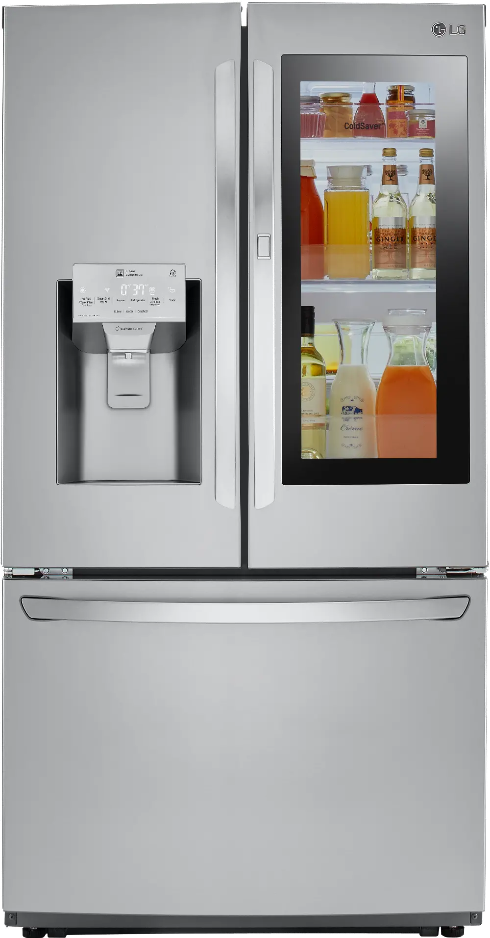 LFXC22596S LG 21.9 cu ft French Door Refrigerator - Counter Depth Stainless Steel-1