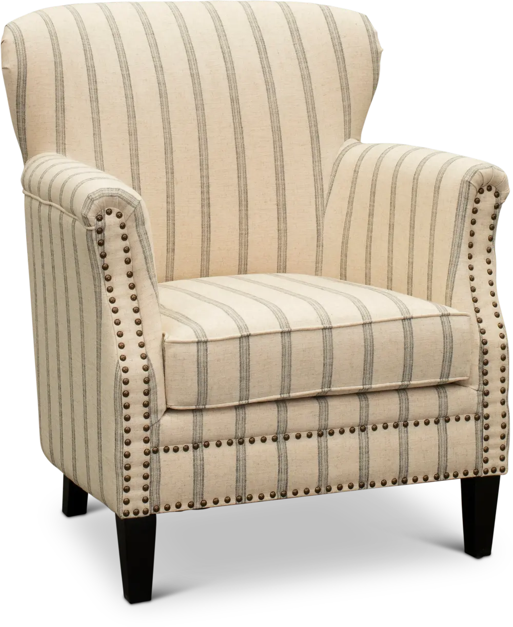 Layla Tan Striped Accent Chair-1