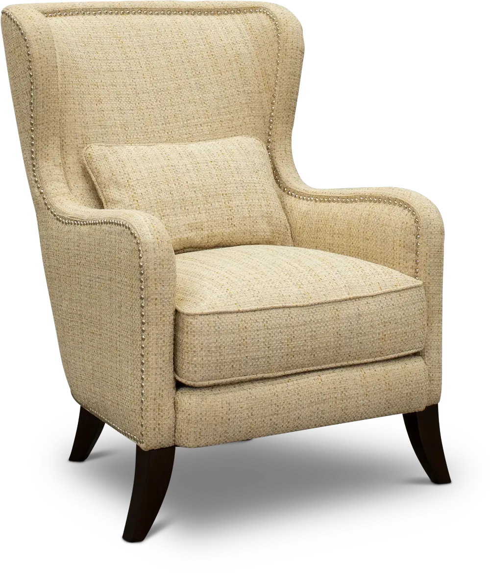 Transitional Linen Wingback Accent Chair - Ava-1