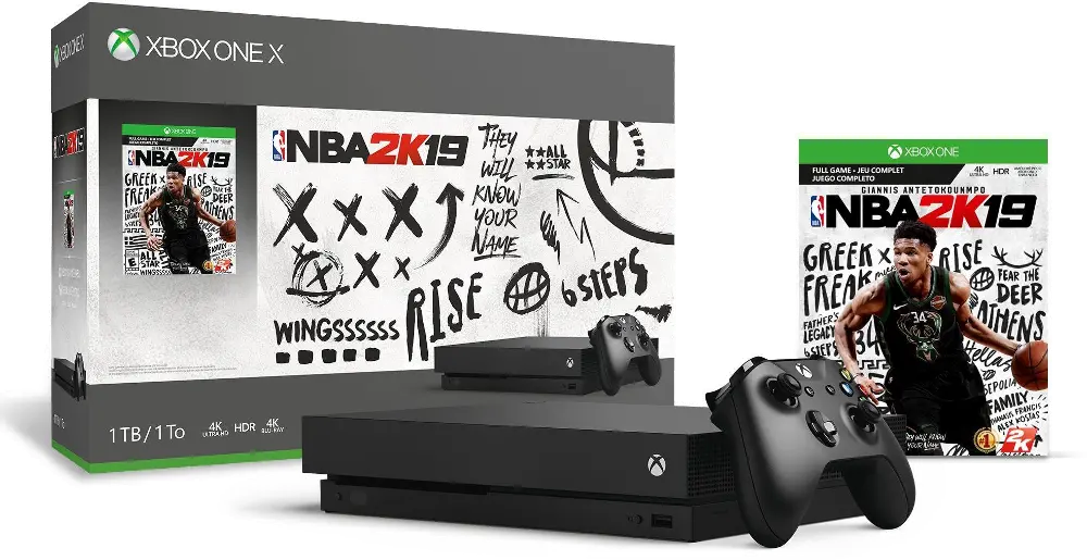 XB1 MIC CYV070 NBA 2K19 1TB Xbox One X Bundle - Black-1