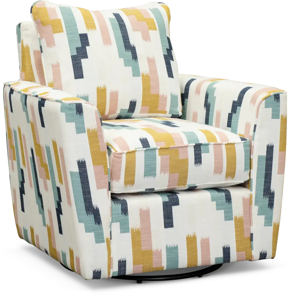Contemporary Wallflower White Swivel Accent Chair - Waikiki-1