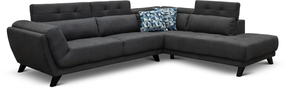 Graphite Gray 2 Piece Sectional Sofa with LAF Sofa - Mars-1