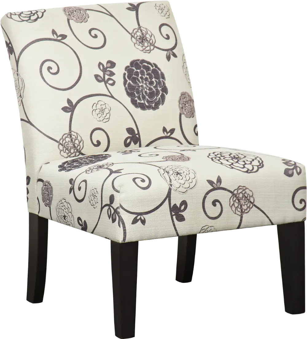Cream, Gray and Lavender Armless Accent Chair - Bella-1