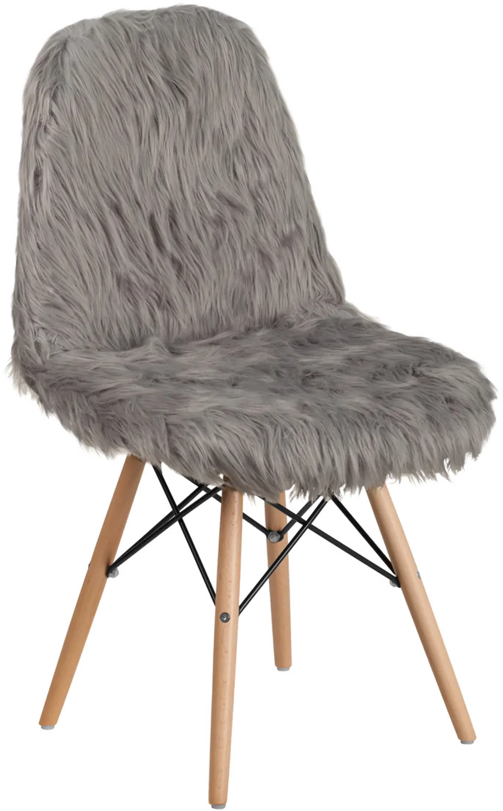 Contemporary Shaggy Gray Accent Chair - Shaggy Dog-1