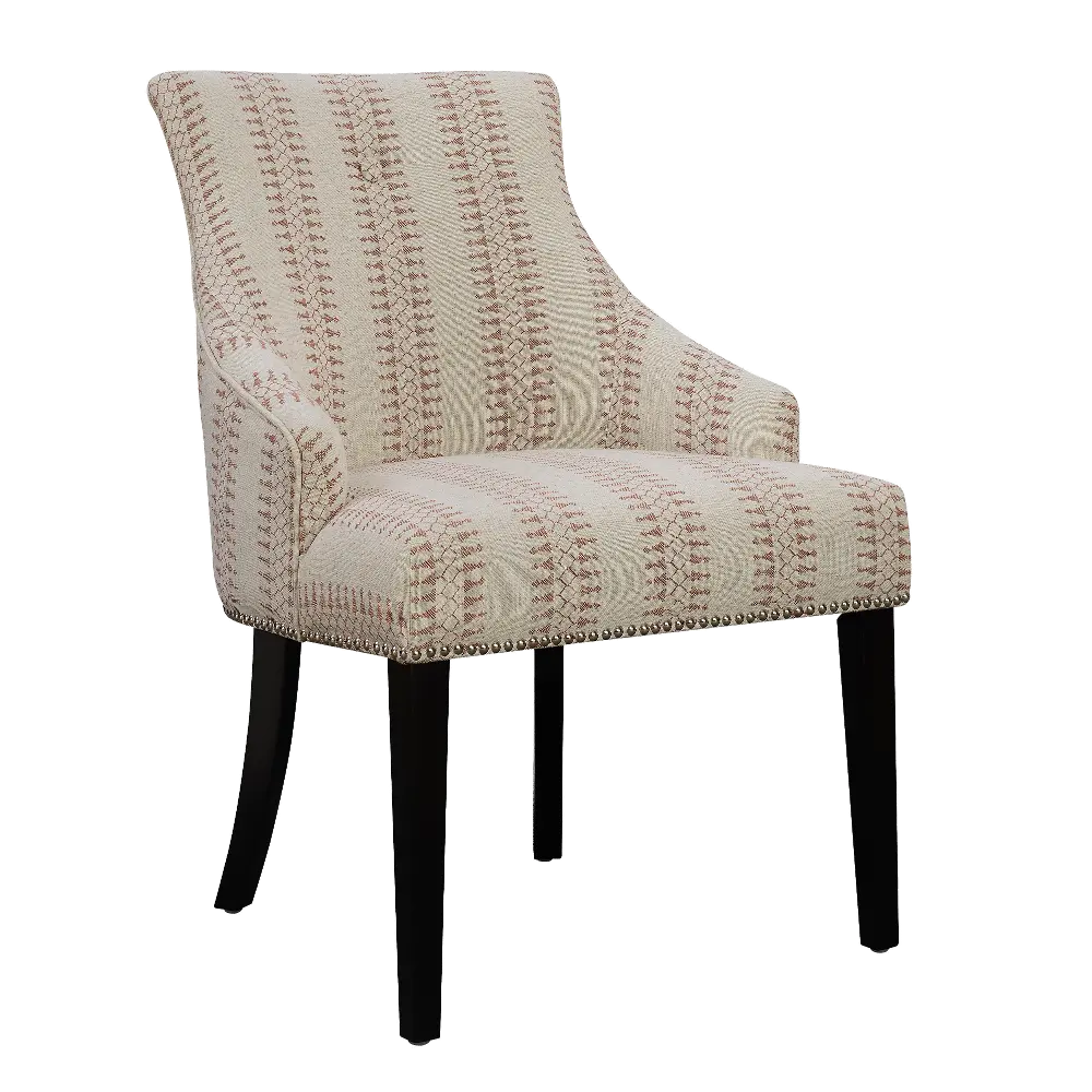 Henna Cream and Red Button Back Accent Chair - Allison-1