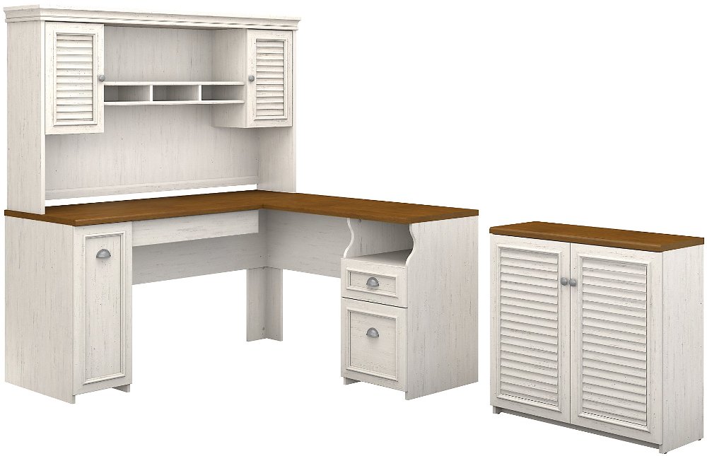 Antique White And Tea Maple 3 Piece Office Desk Set Fairview Rc Antique White And Tea Maple 3 Piece Office Desk Set Fairview Rc Willey Furniture
