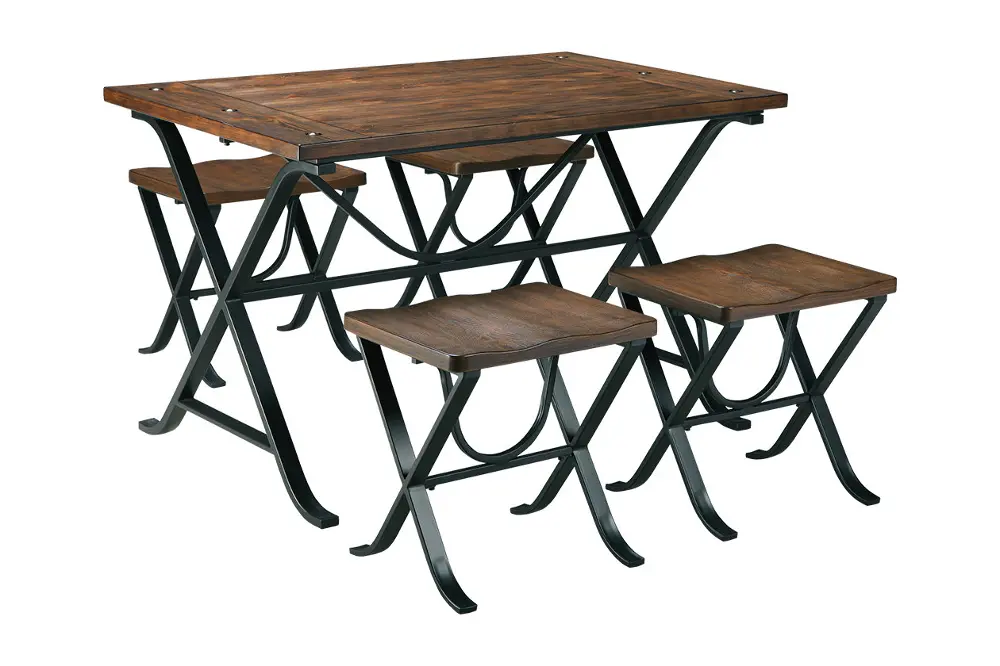 Brown 5 Piece Dining Set - Freimore-1