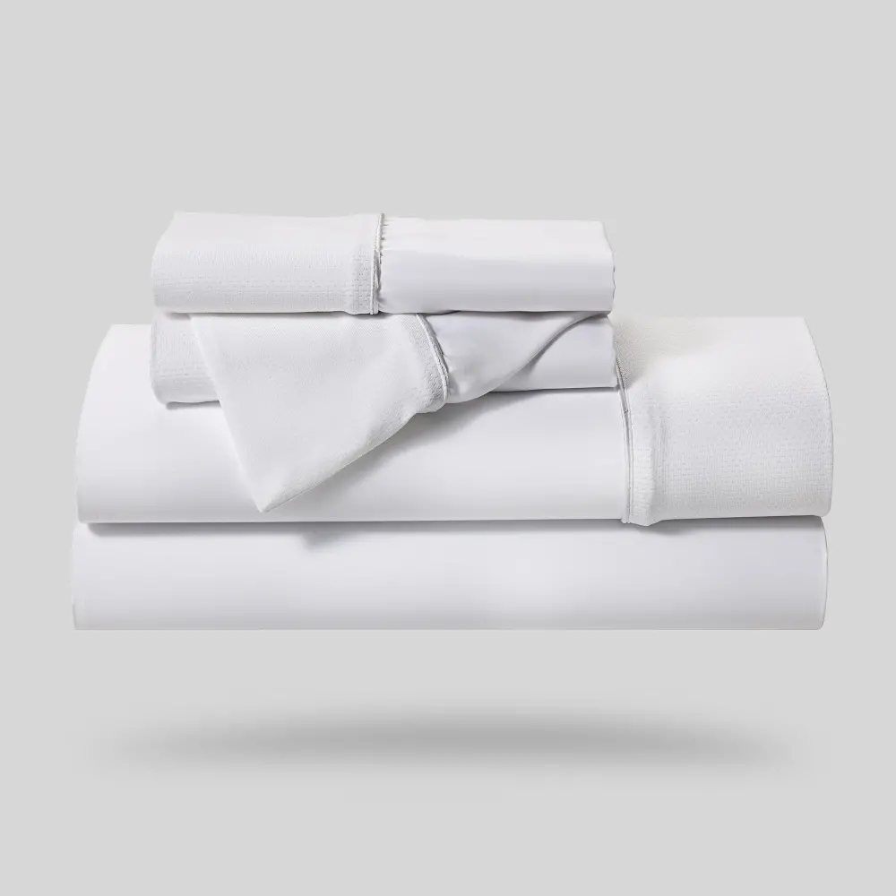 BGS199309 Bedgear White Hyper Cotton Split Cal-King Bed Sheets-1