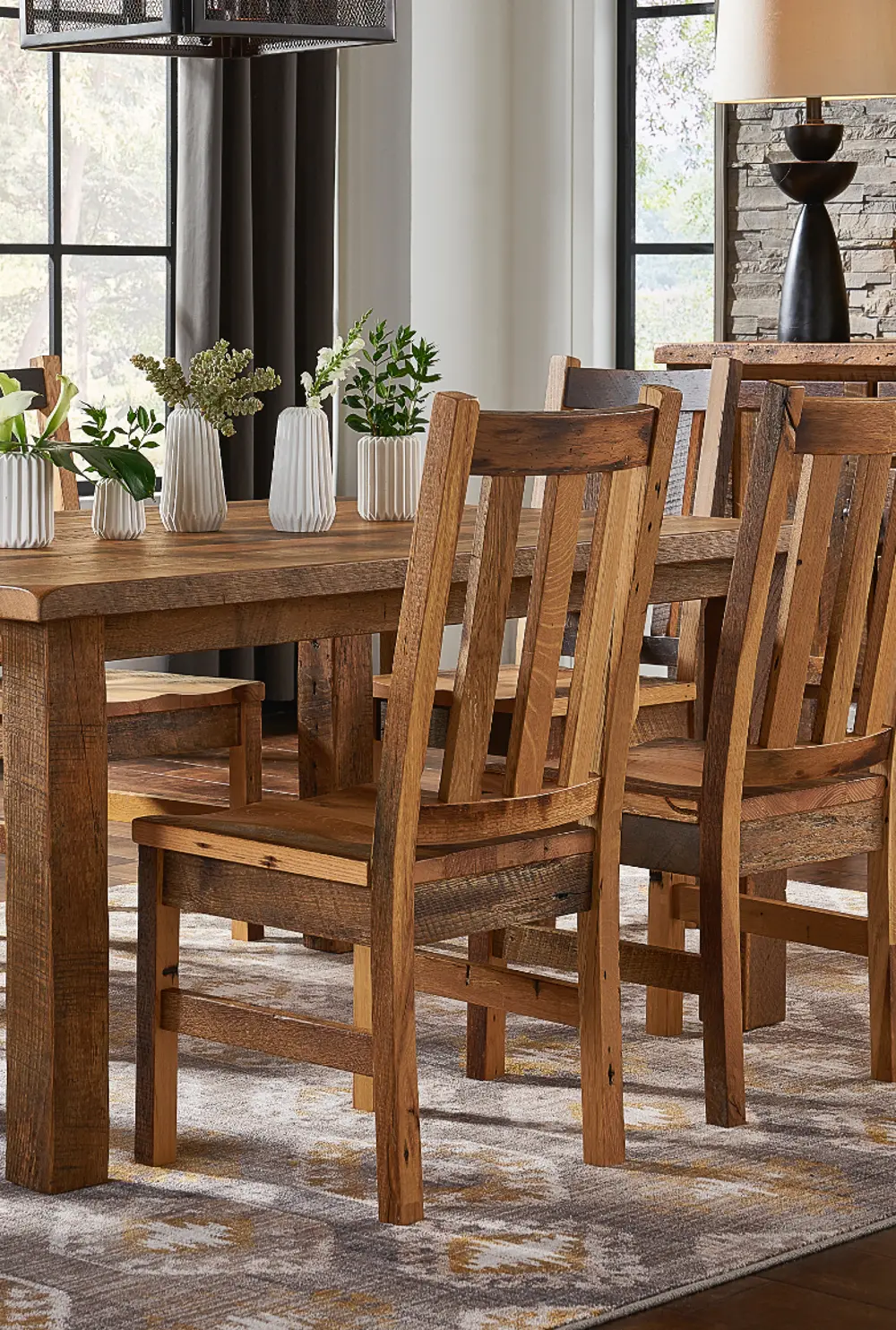 Rustic Reclaimed Wood Dining Room Chair - Barnwood-1