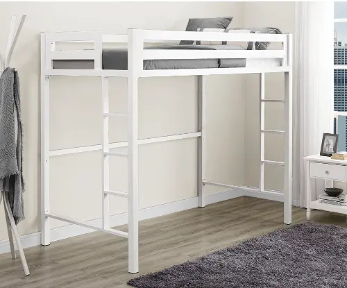 Metal white loft deals bed