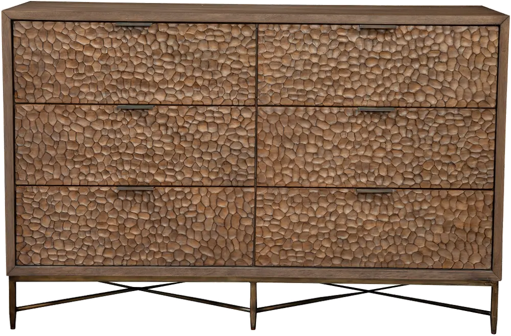 Rustic Modern Mahogany and Copper Dresser - Penny-1