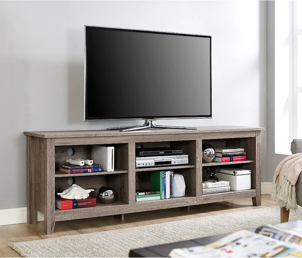 W70CSPAG Whitney Driftwood 70 Inch TV Stand-1