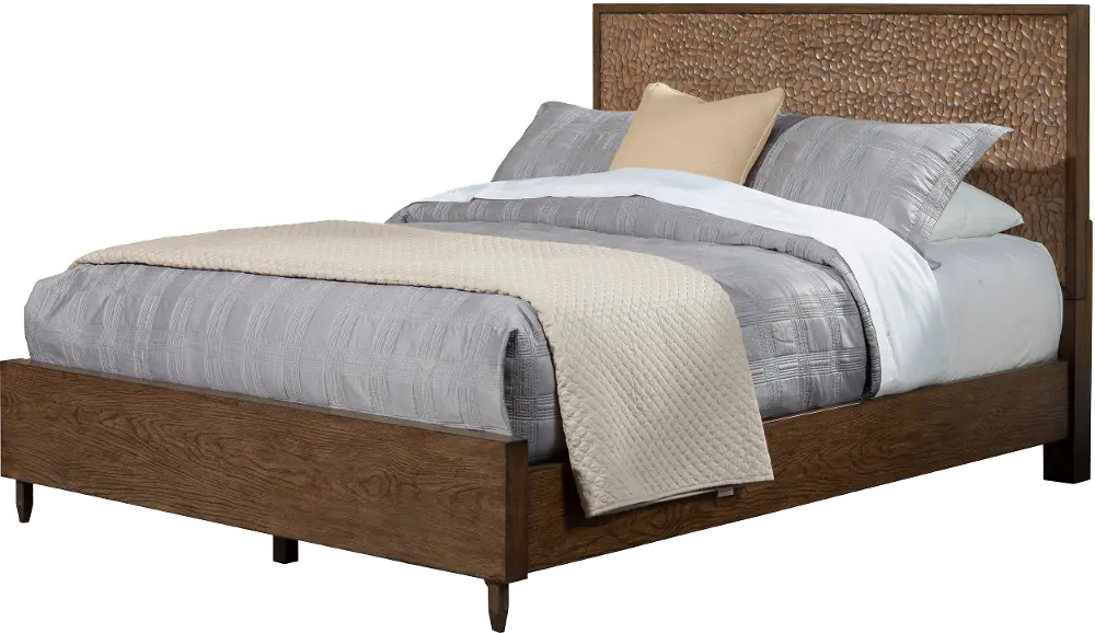 Rustic Modern Mahogany and Copper California King Bed - Penny-1