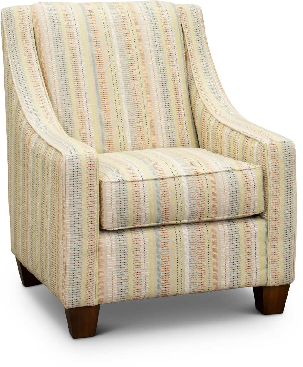 Contemporary Yellow Striped Accent Chair - Macintosh-1