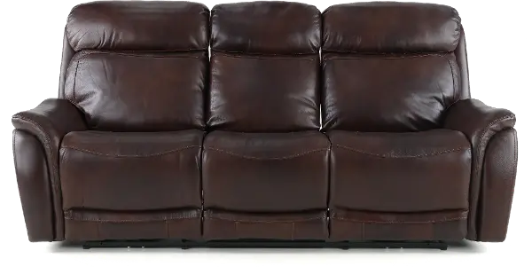 Happy Brown Leather Match Dual Power Reclining Sofa Rc Willey Happy Brown Leather Match Dual, Leather Dual Power Reclining Sofa