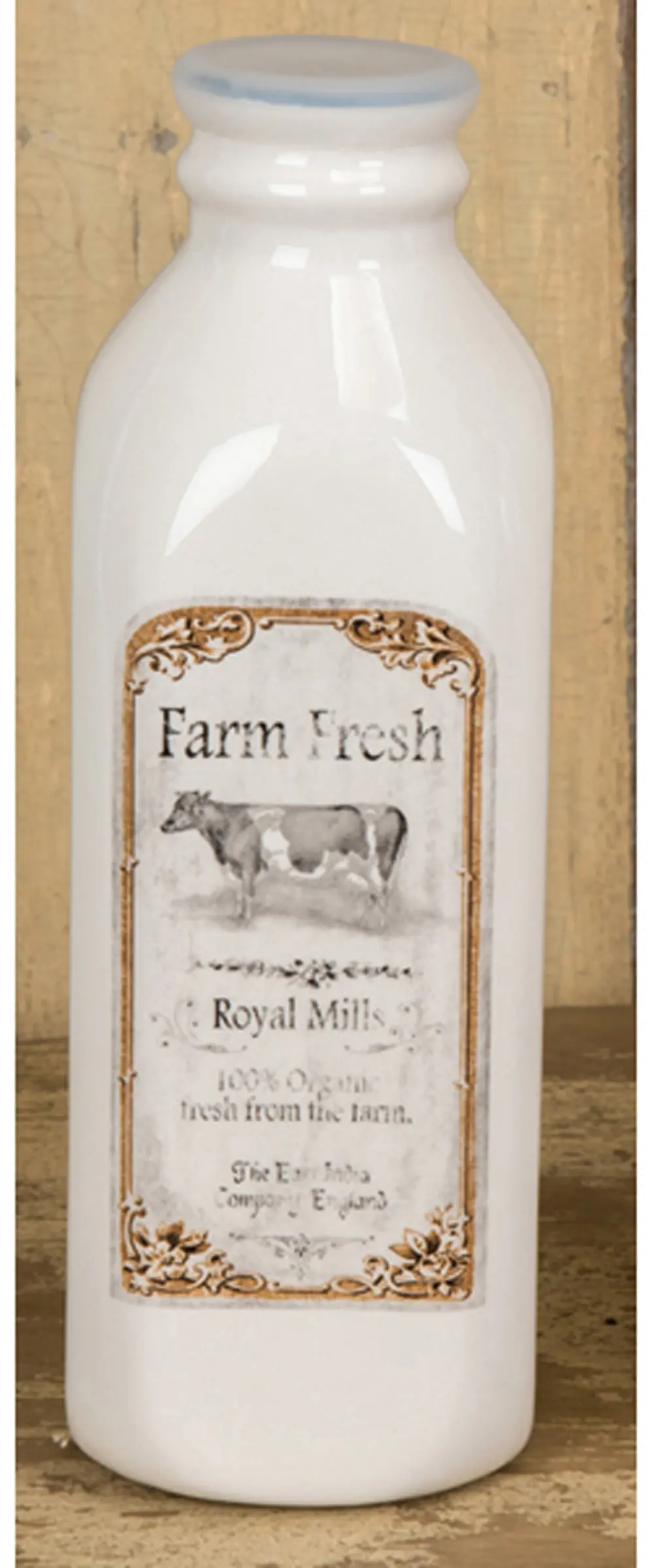 Dolomite Milk Bottle with Farm Fresh Cow Decal-1