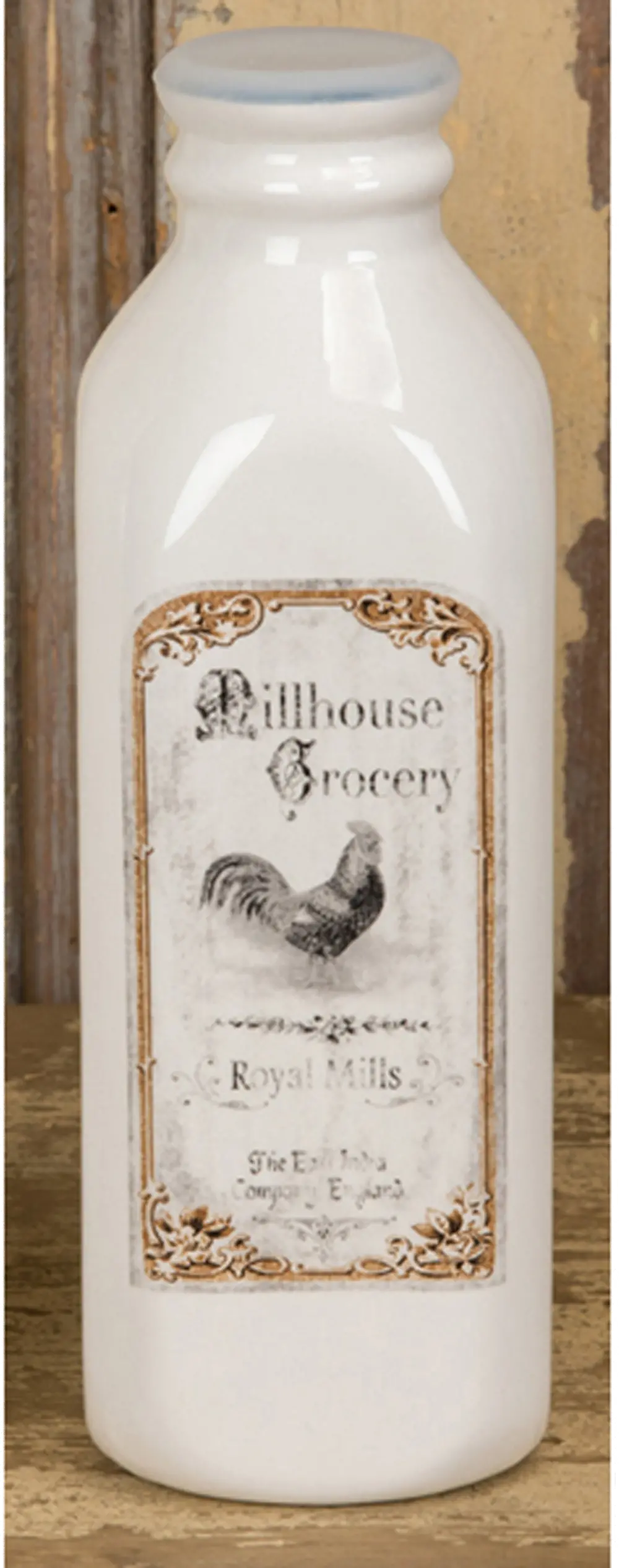 Dolomite Milk Bottle with Rooster Decal-1