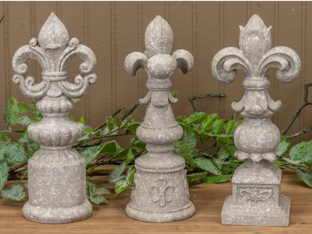 Assorted Antique Gray Resin Finial-1