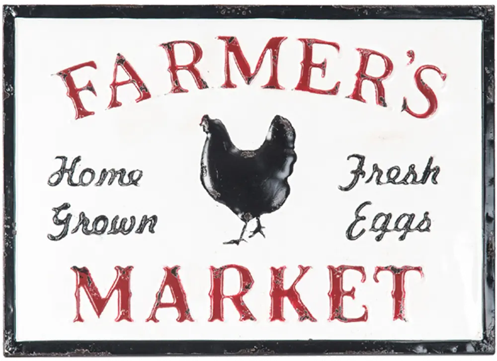 Multi-Color Farmer's Market Home Grown Fresh Eggs Sign-1