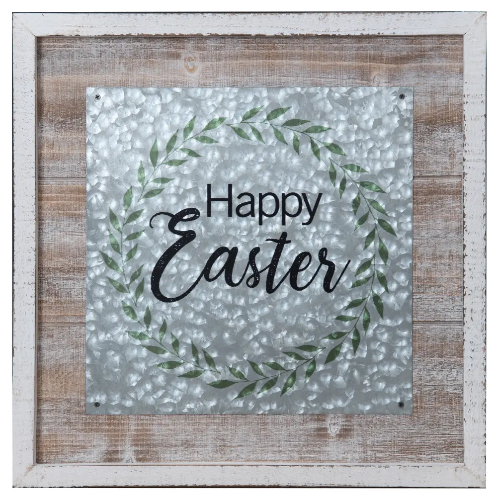 Happy Easter Wood and Metal Framed Wall Art-1