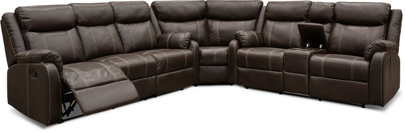 Domino Brown Dual Reclining Sectional