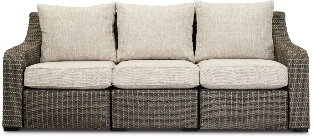 Lemans Brown Patio Sofa with Motion-1