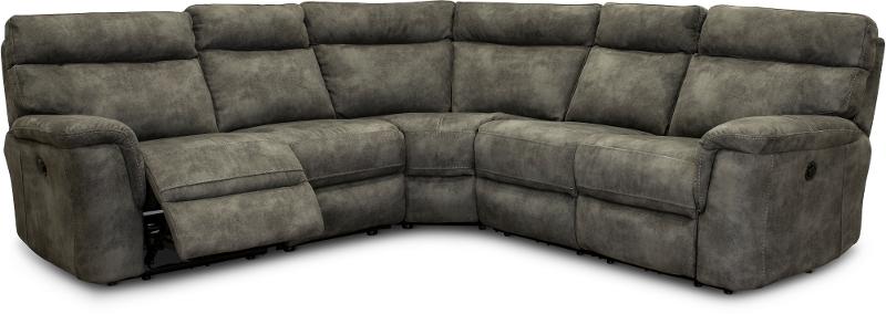 Gray 5 Piece Power Reclining Sectional, Grey Leather Power Reclining Sectional Sofa