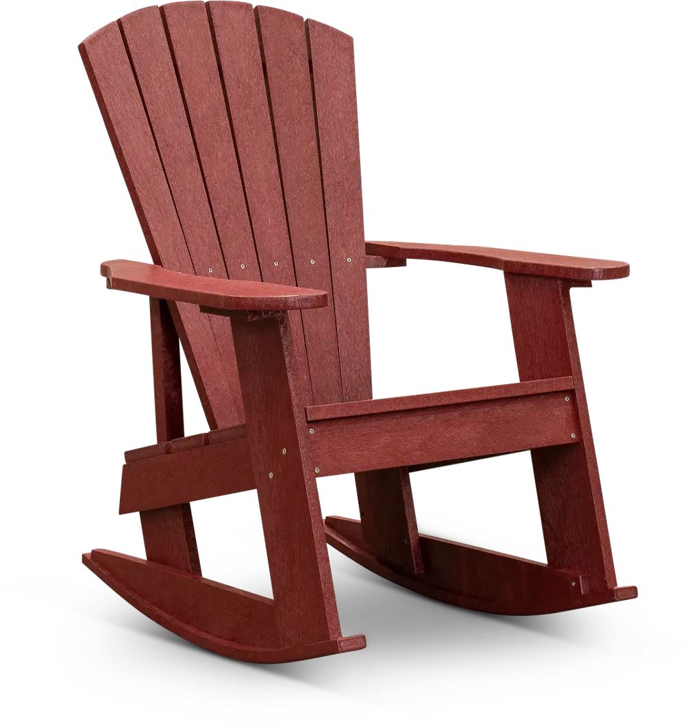 Red Outdoor Patio Rocking Adirondack Chair - Captiva-1