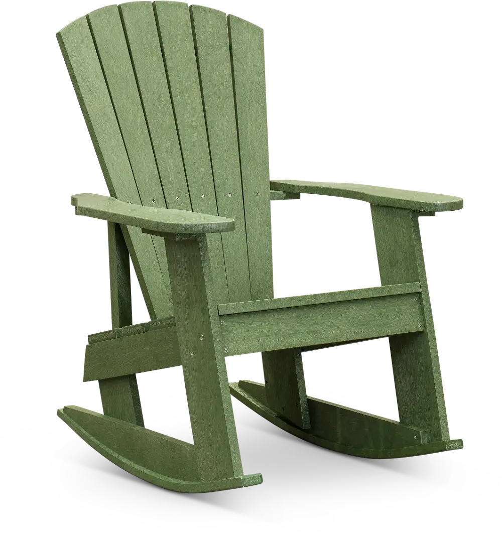 Green Outdoor Patio Rocking Adirondack Chair - Captiva-1