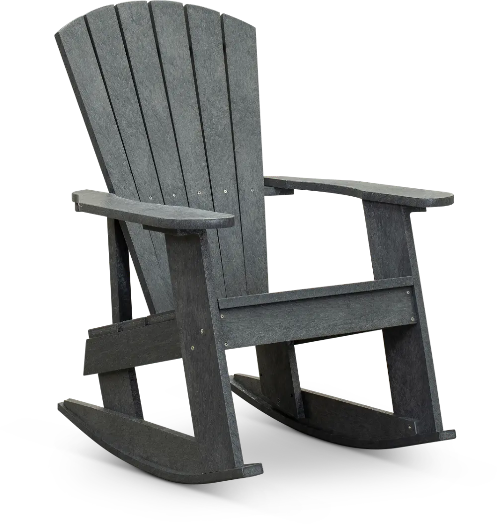Gray Outdoor Patio Rocking Adirondack Chair - Captiva-1
