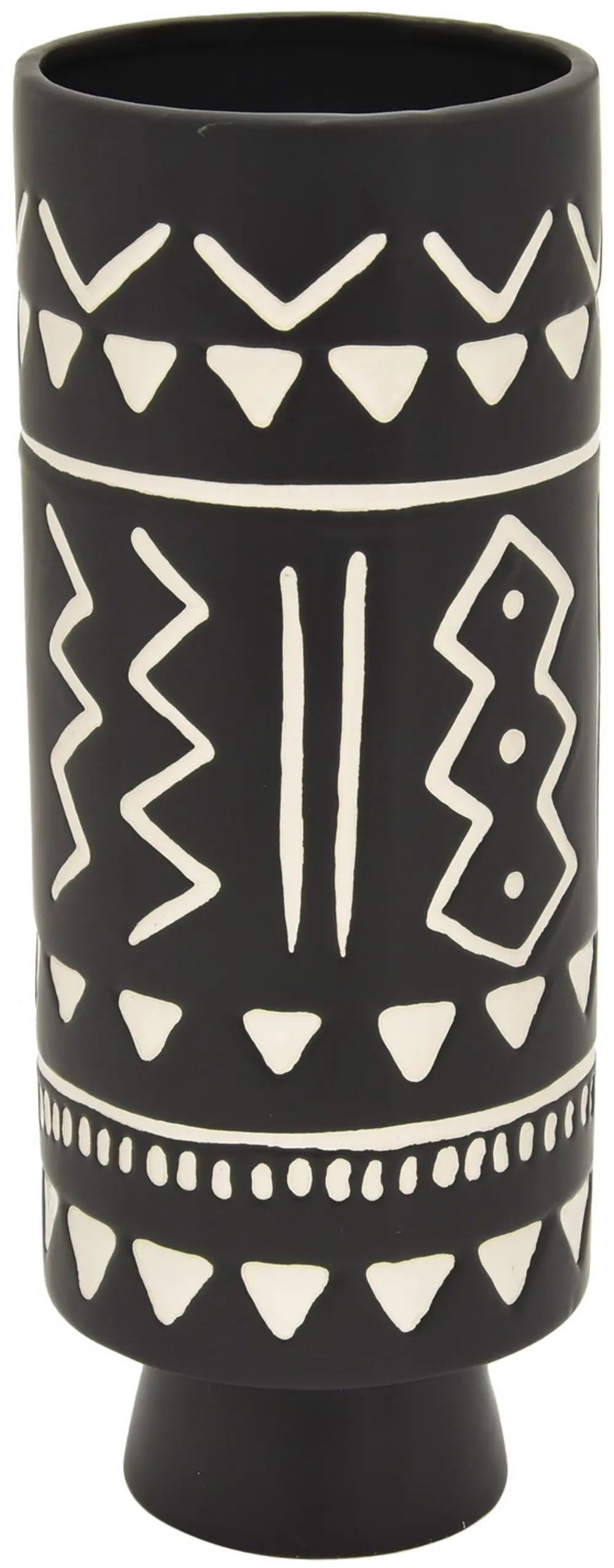 11 Inch Black and White Ceramic Vase-1
