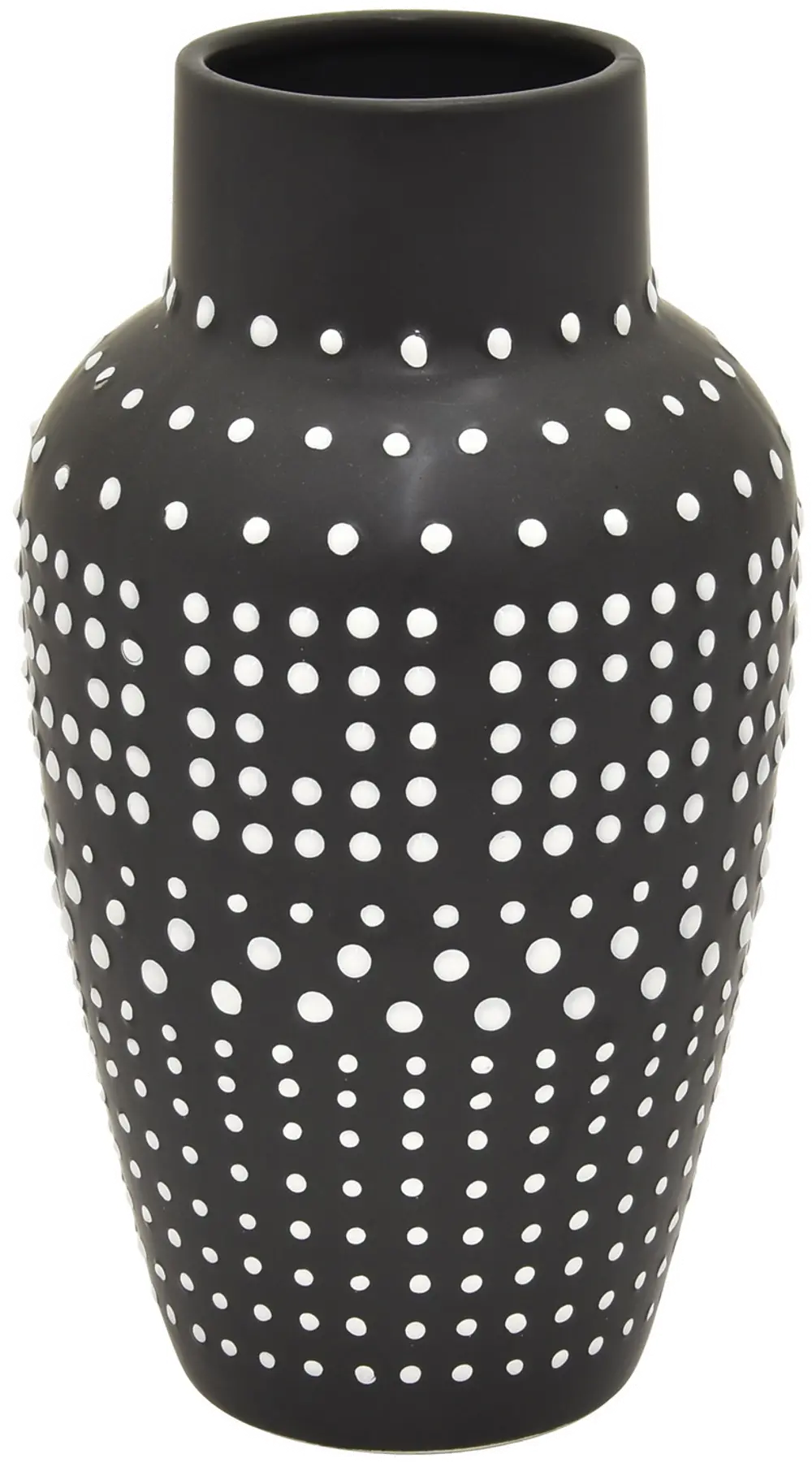 9 Inch Black and White Ceramic Vase-1