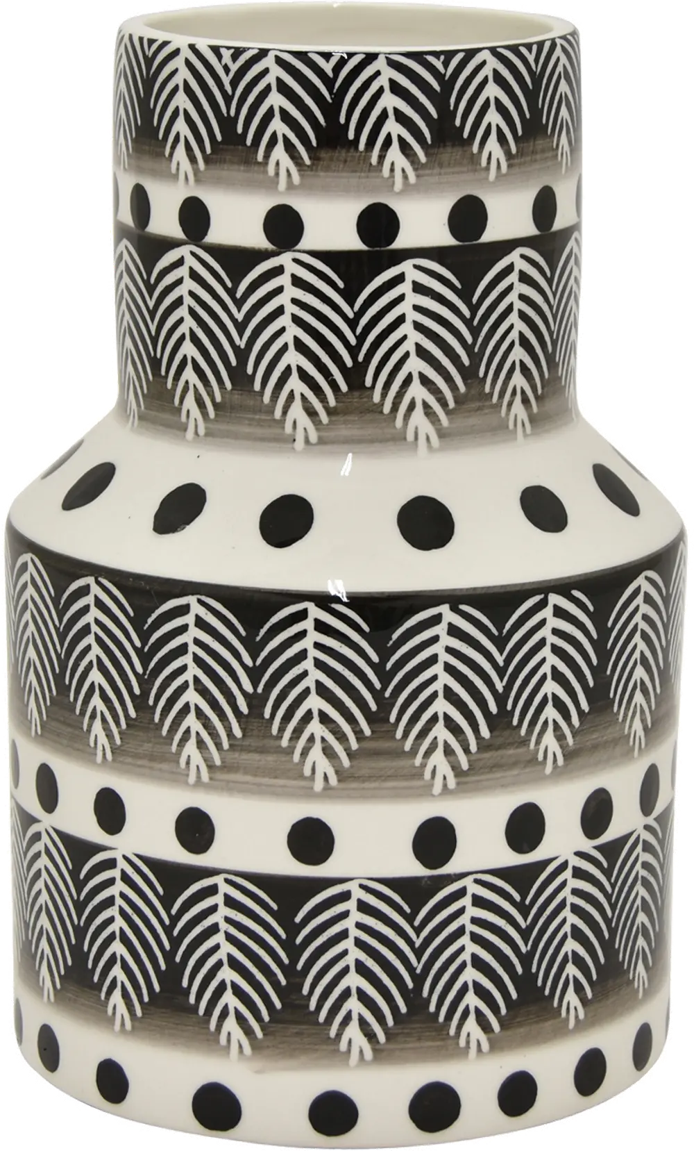 8 Inch Black and White Porcelain Vase-1