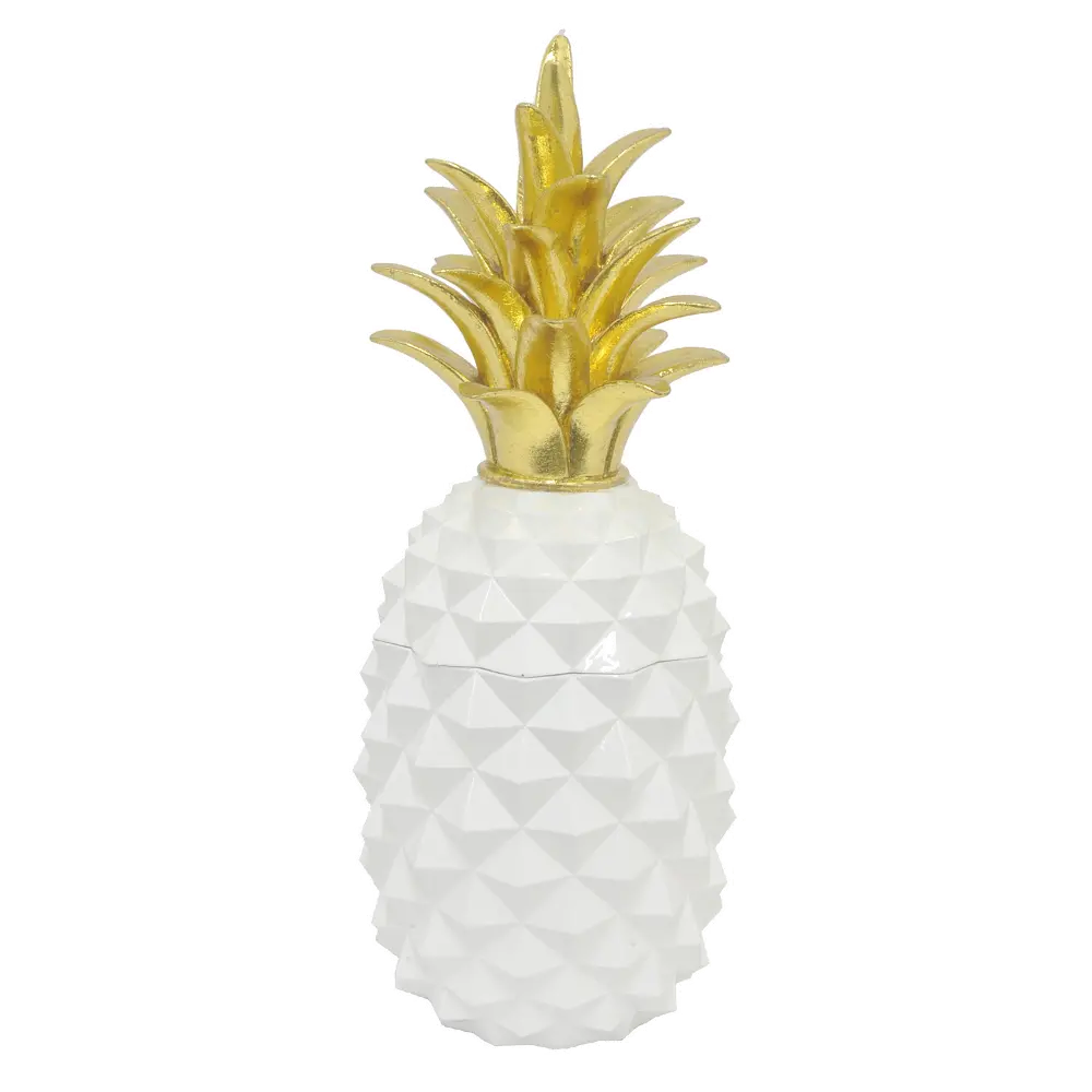White and Gold Pineapple Tabletop Decor-1