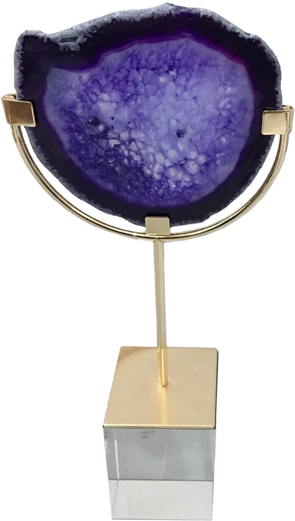 Purple Agate Tabletop Decor on Stand-1