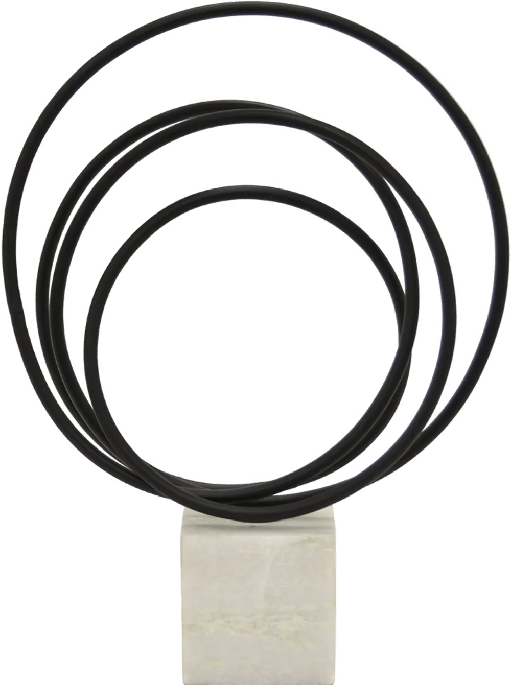 Metal Sculpture of Circles on Marble Base-1
