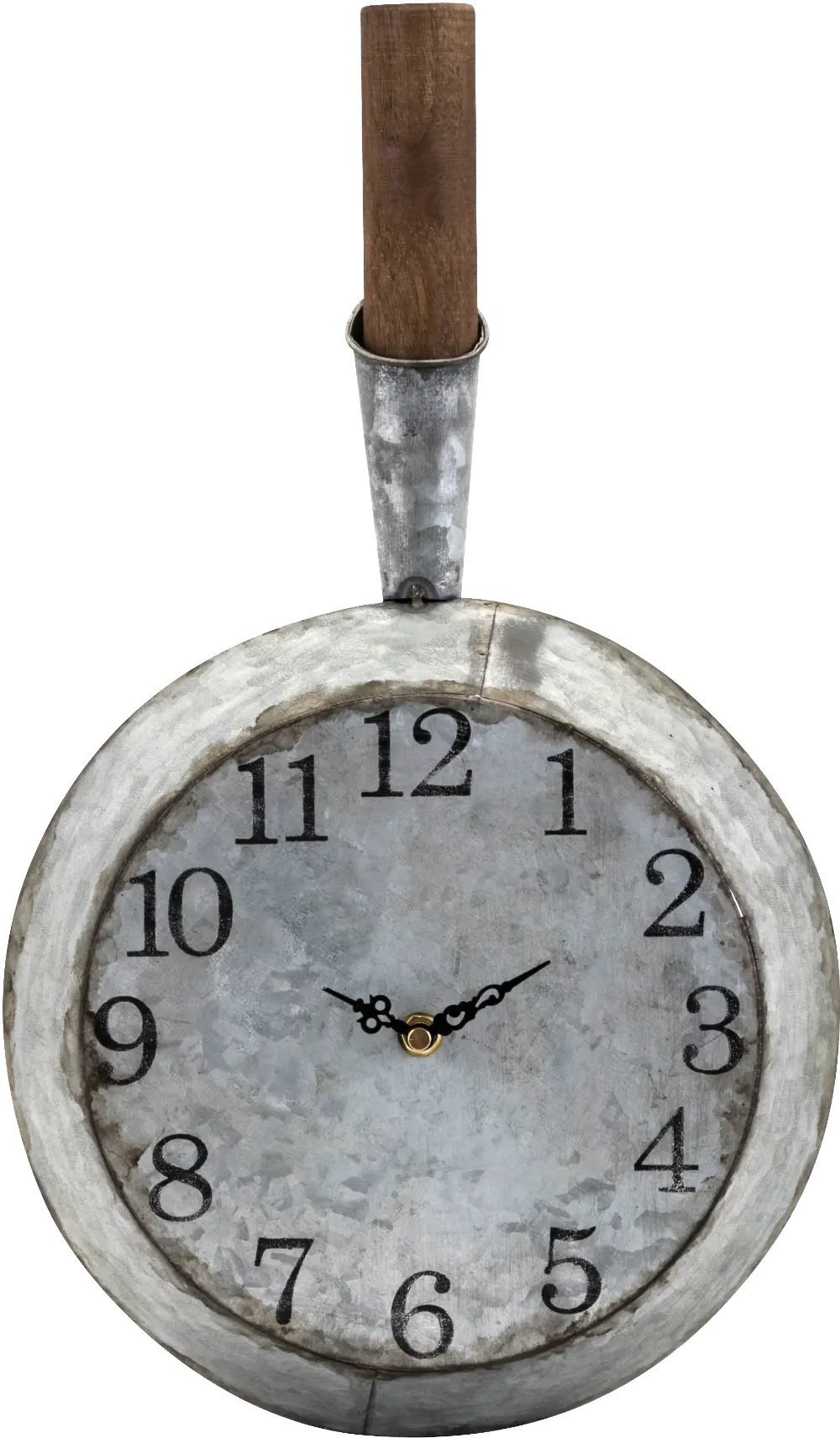 Rustic Galvanized Iron and Wood Wall Clock-1
