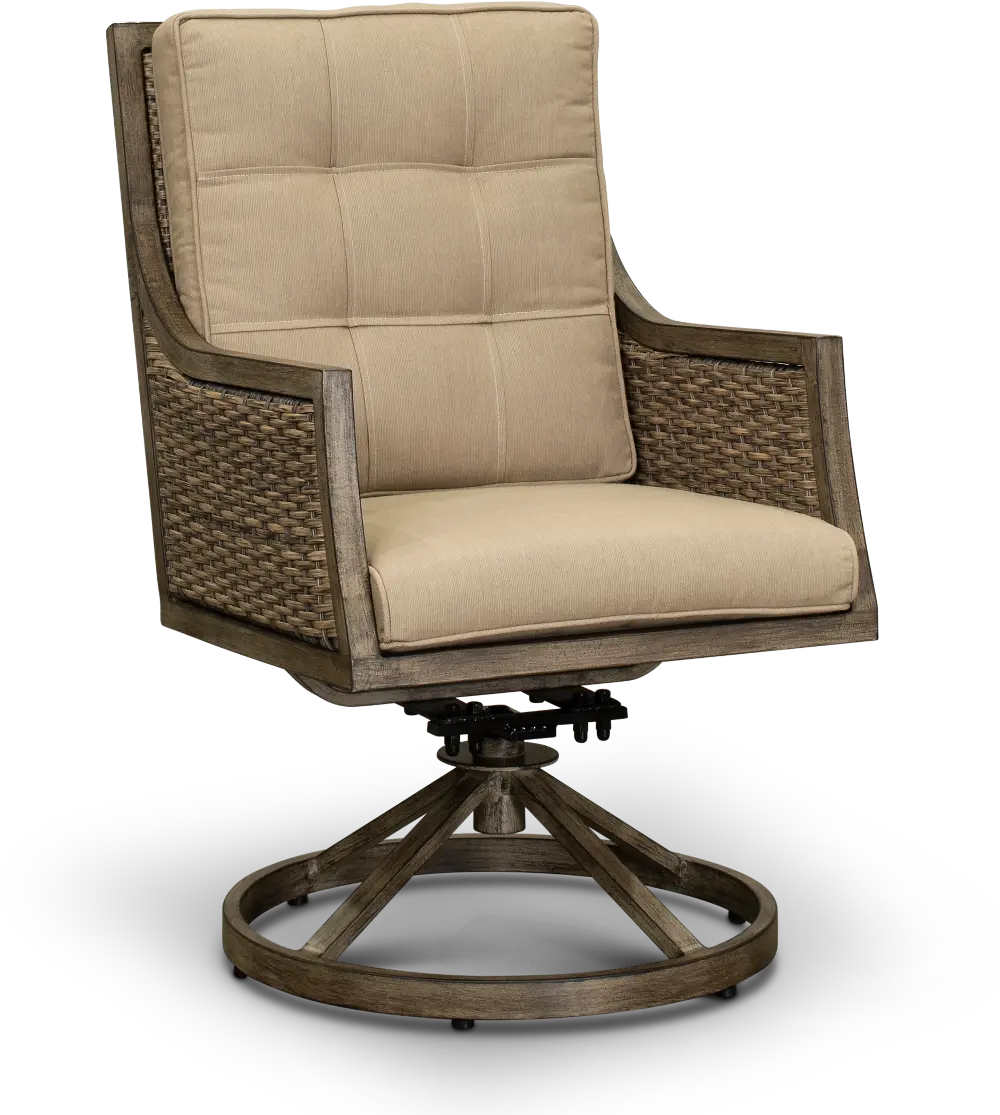 Sunbrella Patio Wicker Swivel Chair  - Danbury-1