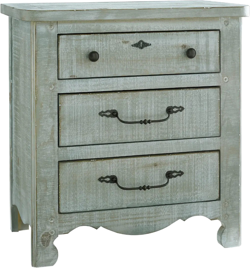 Traditional Farmhouse Mint Pine Nightstand - Chatsworth-1