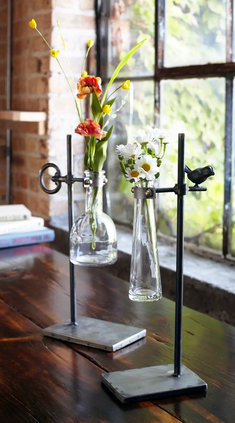 Assorted Glass Vase with Metal Stand-1