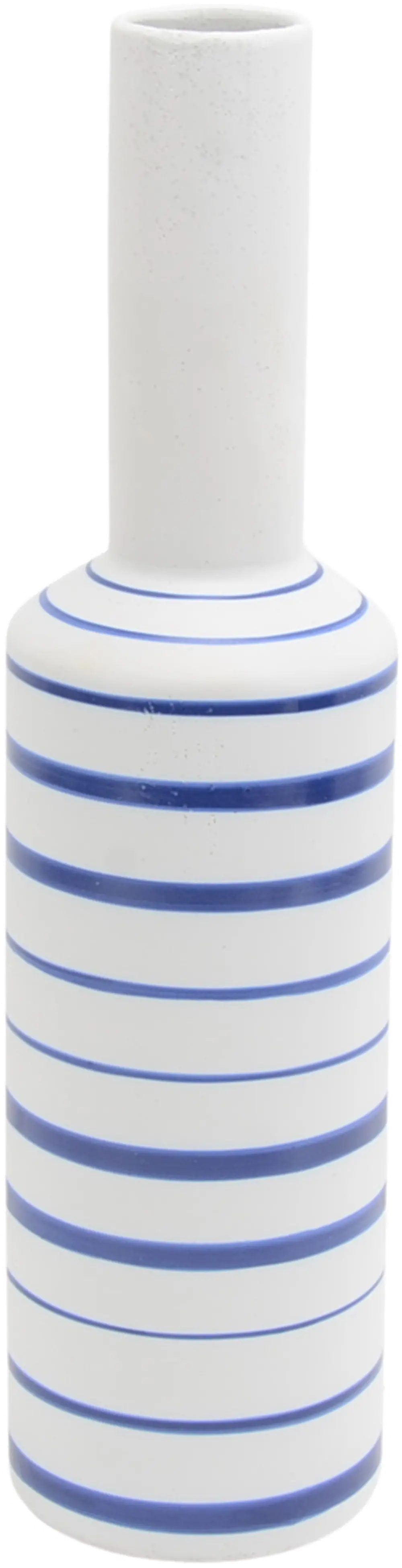 18 Inch White Vase with Blue Stripes-1