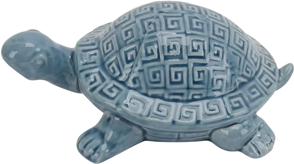 Blue Ceramic Turtle Figurine-1