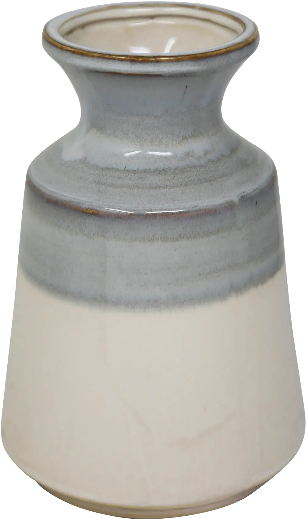 8 Inch White and Gray Ceramic Vase-1
