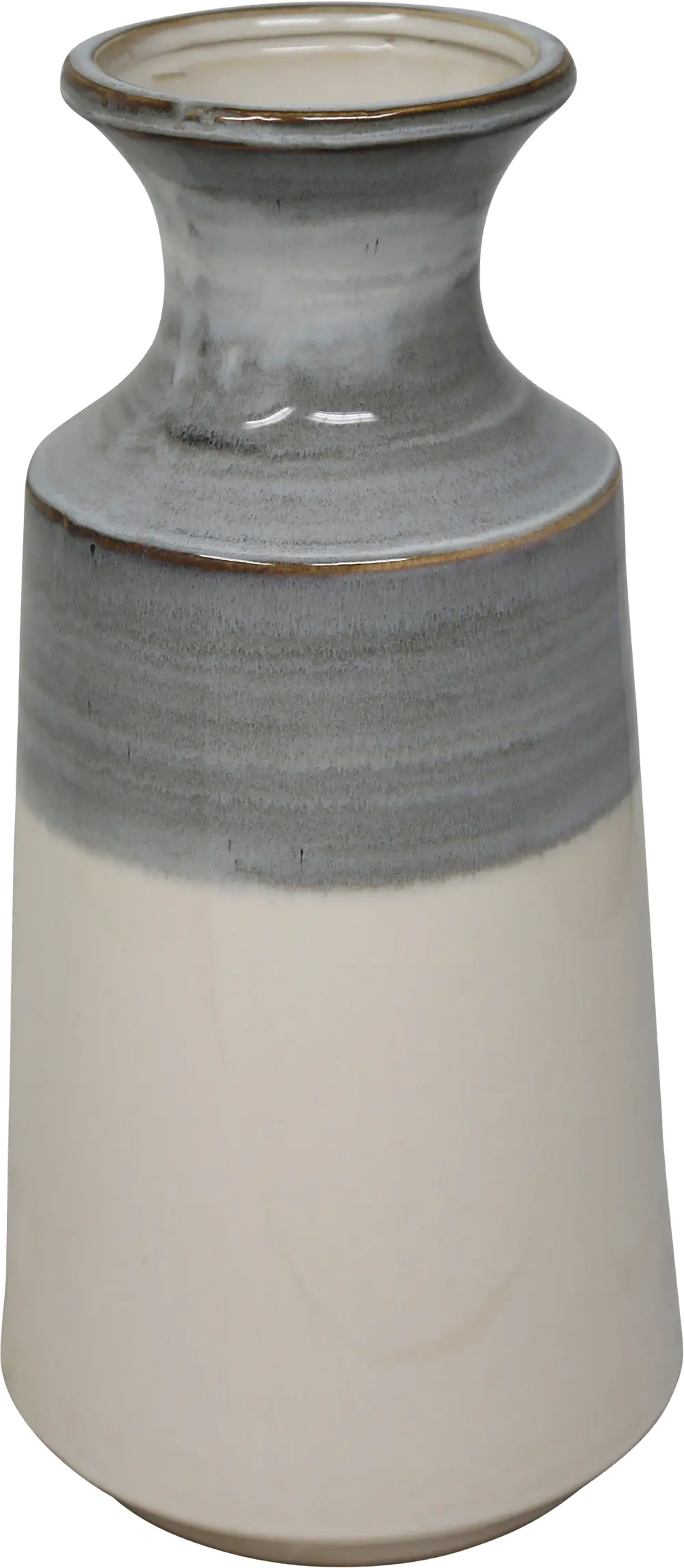 12 Inch White and Gray Ceramic Vase-1