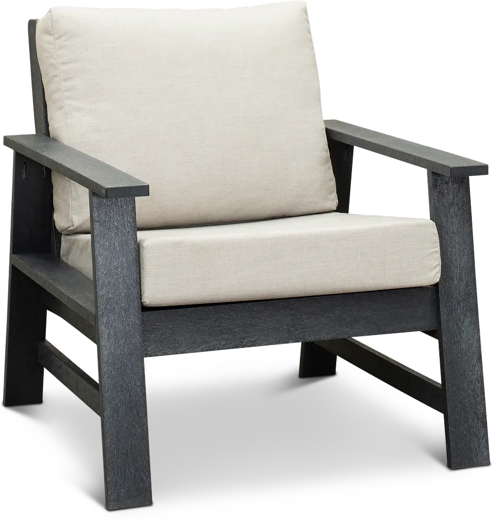 Shelburne Dark Silver and Linen Outdoor Patio Chair-1