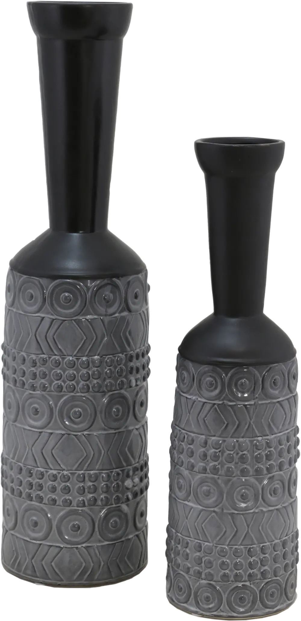 21 Inch Black and Gray Modern Vase-1