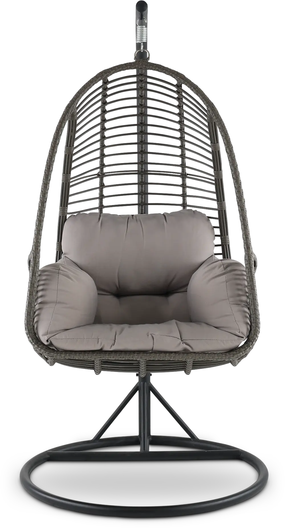 Metal Wicker Outdoor Hanging Chair with Cushion-1
