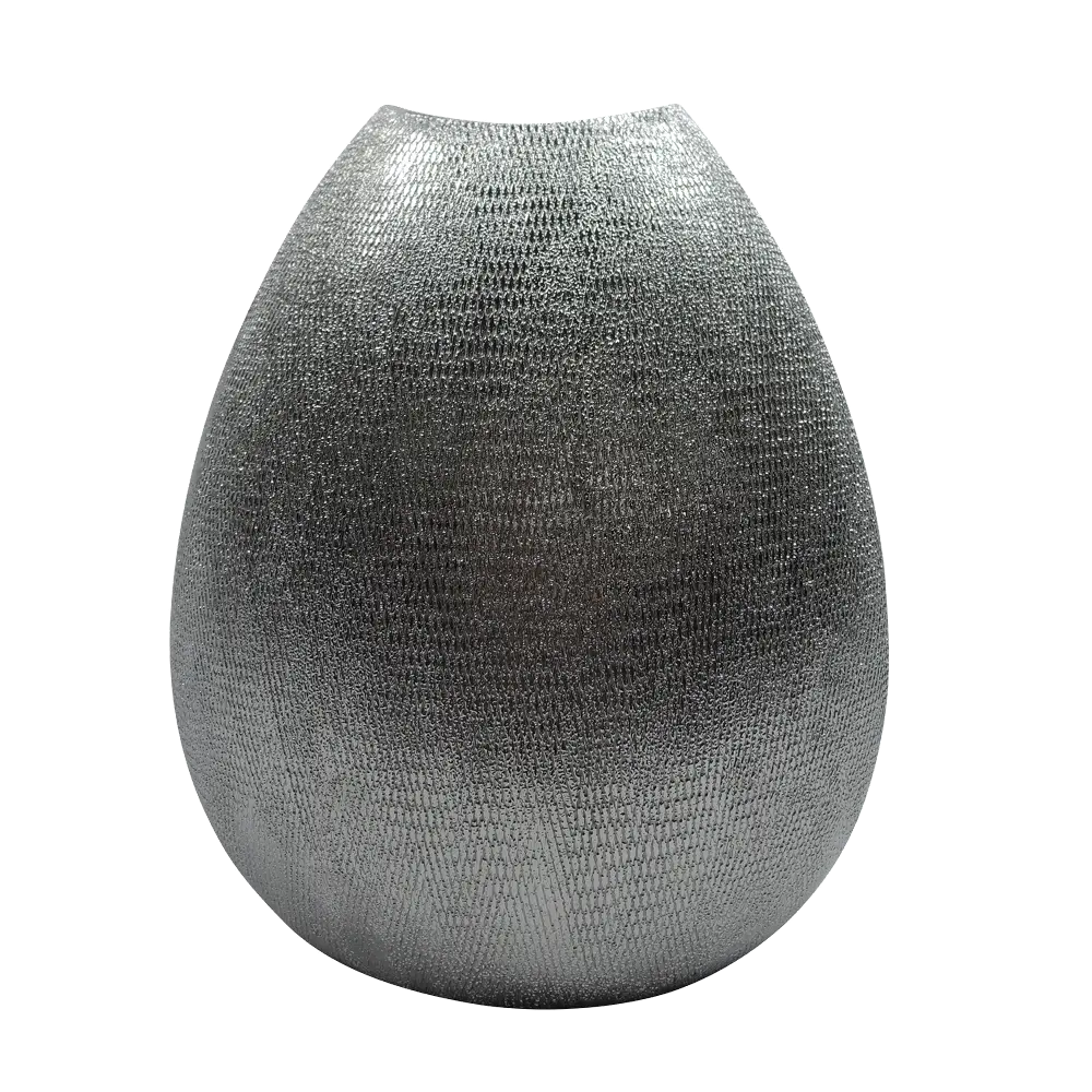 10 Inch Silver Ceramic Vase-1