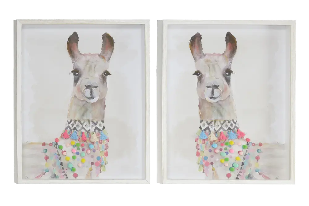 Assorted Multi Color Llama Framed Wall Art-1